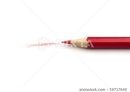 Red pencil drawing test on white paper. Red pencil drawing test on white paper. 59717640