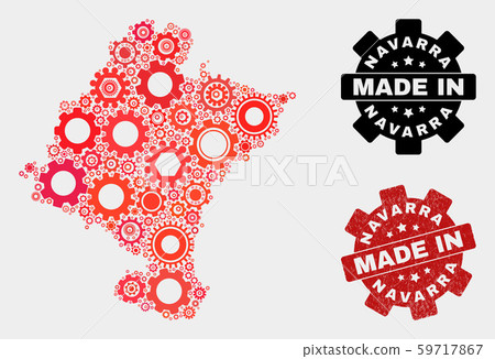 Mosaic Navarra Province Map of Cog Items and Grunge Stamp Mosaic Navarra Province Map of Cog Items and Grunge Stamp 59717867