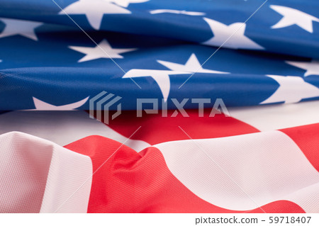 Folded American flag close up. Folded American flag close up. 59718407