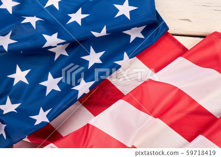American satin flag close up. 59718419