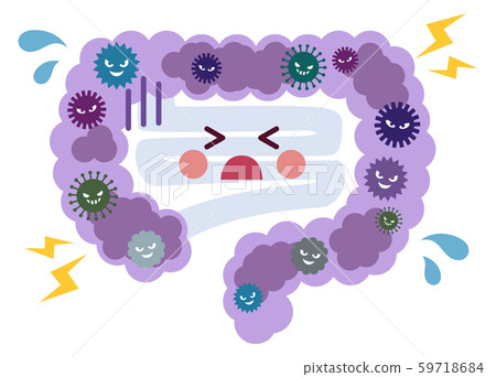 Large Intestine With Bad Bacteria Stock Illustration 59718684 PIXTA   59718684 