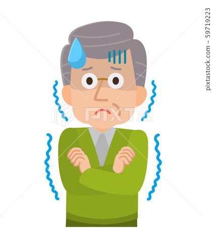 Elderly man grandfather unwell, cold illustration Elderly man grandfather unwell, cold illustration 59719223