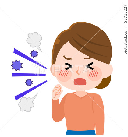女性，身體不好，咳嗽，插圖 59719227