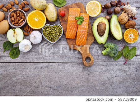 Ingredients for the healthy foods selection on Ingredients for the healthy foods selection on 59719809
