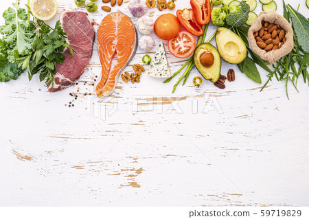 Ketogenic low carbs diet concept. Ingredients for 59719829