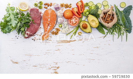 Ketogenic low carbs diet concept. Ingredients for Ketogenic low carbs diet concept. Ingredients for 59719830