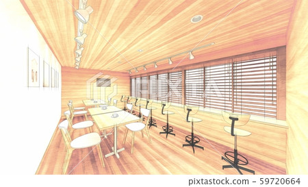 Café rest area no people illustration 4 Café rest area no people illustration 4 59720664