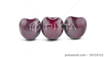 three sweet cherry berries an isolated on white 59720722