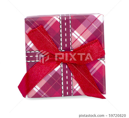 Decorative gift box with red bow an isolated 59720820