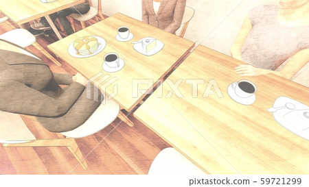 咖啡廳休息區,白牆,插圖44 咖啡廳休息區,白牆,插圖44 59721299