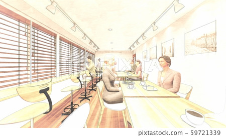Café resting area wall white person illustration 24 Café resting area wall white person illustration 24 59721339