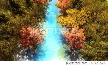 Scenic Painting Kawa Autumn Illustration 337 Scenic Painting Kawa Autumn Illustration 337 59721523