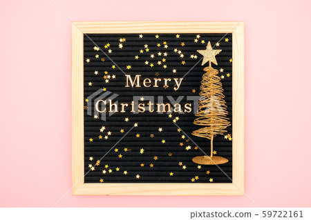 Letter board with golden text Merry Christmas, 59722161