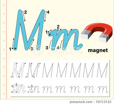 Letter M tracing alphabet worksheets 59723510