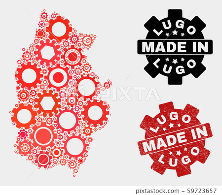 Mosaic Lugo Province Map of Cog Items and Grunge Stamp Mosaic Lugo Province Map of Cog Items and Grunge Stamp 59723657