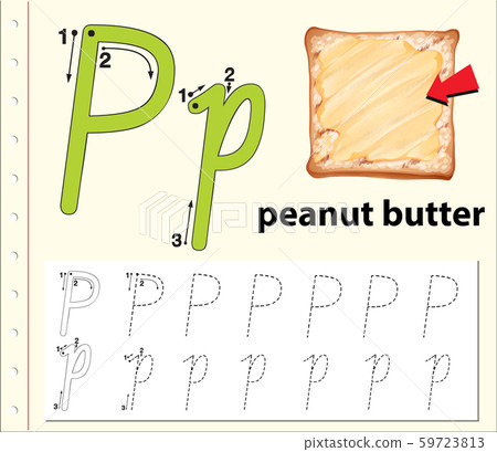 Write the letter P english card 59723813