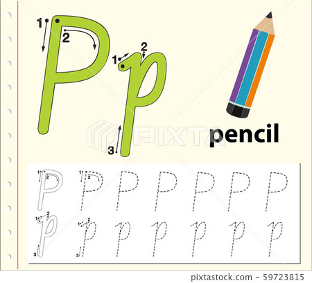 Letter P tracing alphabet worksheets 59723815