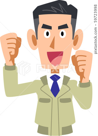 Upper body of a man wearing work clothes Upper body of a man wearing work clothes 59723998