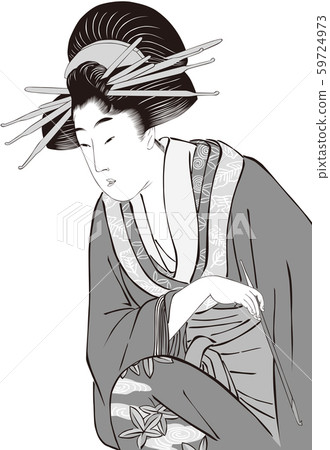 Ukiyoe Female, 57 Black and White 59724973