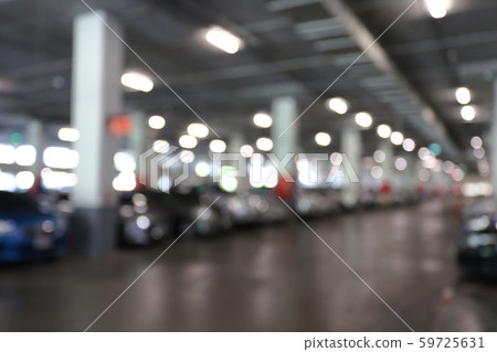 underground of car park in business building, blur image background 59725631