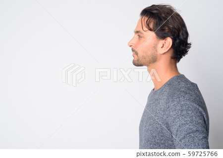 Closeup profile view of handsome Hispanic man 59725766