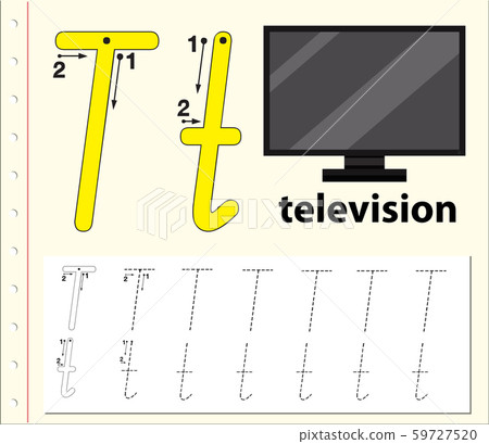 Letter T tracing alphabet worksheets 59727520