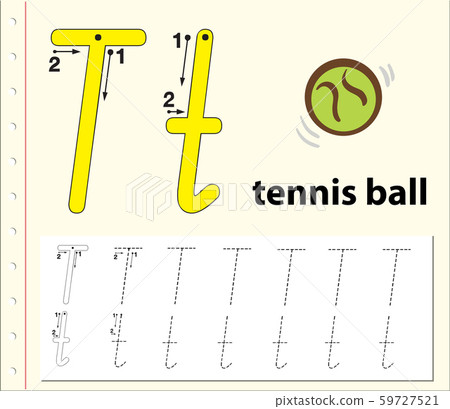 Letter T tracing alphabet worksheets 59727521