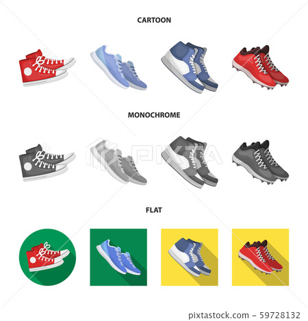 Vector illustration of shoe and sport sign. Collection of shoe and fitness stock symbol for web. 59728132