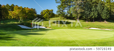 Putting green on a golf course 59728149