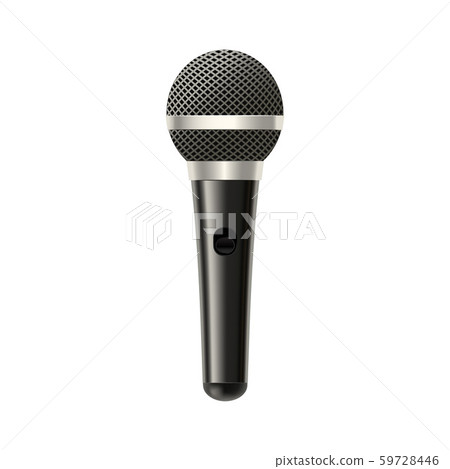 Realistic Detailed 3d Microphone on a White. Vector 59728446