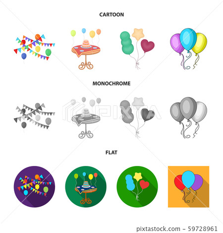 Vector illustration of happy and fun sign. Set of happy and balloon stock symbol for web. 59728961