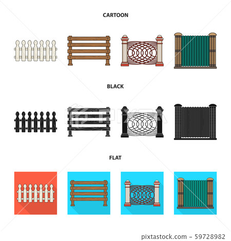 Isolated object of gate and fence sign. Collection of gate and wall stock vector illustration. Isolated object of gate and fence sign. Collection of gate and wall stock vector illustration. 59728982