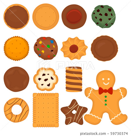 Illustration on theme big set different biscuit, 59730374