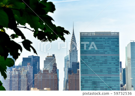 Office buildings and apartments on the skyline at 59732536