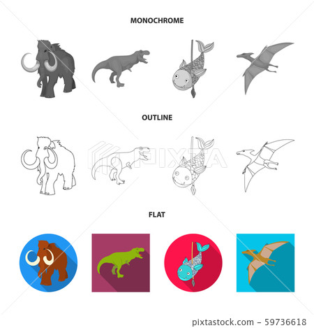 Vector illustration of animal and character icon. Set of animal and ancient stock symbol for web. Vector illustration of animal and character icon. Set of animal and ancient stock symbol for web. 59736618