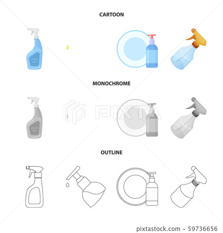 Vector design of sprayer and liquid symbol. Set of sprayer and pesticide stock vector illustration. Vector design of sprayer and liquid symbol. Set of sprayer and pesticide stock vector illustration. 59736656