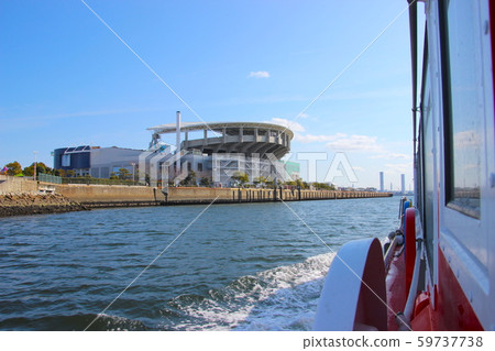 Nagoya Garden Pier viewed from the water bus Nagoya Garden Pier viewed from the water bus 59737738