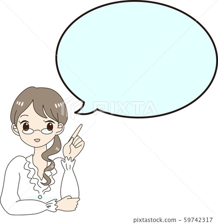 Female glasses character pointing finger balloon balloon commentary white shirt guidance OL business neat and cute Female glasses character pointing finger balloon balloon commentary white shirt guidance OL business neat and cute 59742317