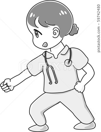 護士，護士角色，聽診器，擺姿勢，可愛的忍者，武術，武術 59742480