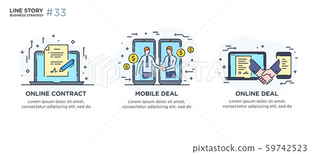 Set of illustrations concept with businessmen 59742523