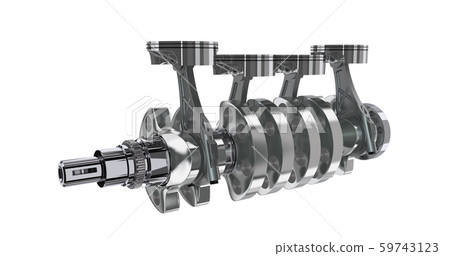 4 in line engine. 3D render - Stock Illustration [59743123] - PIXTA