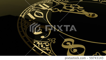 Antique clock dial close-up. 59743143