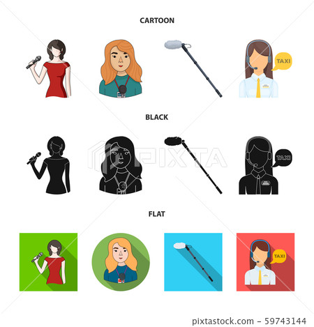 Vector design of karaoke and music logo. Collection of karaoke and club vector icon for stock. 59743144