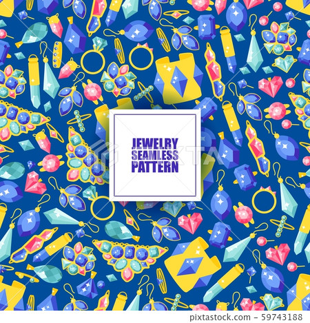 Jewelry seamless pattern, vector illustration.... - Stock Illustration ...