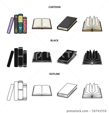 Vector illustration of library and textbook logo. Collection of library and school stock vector 59743559