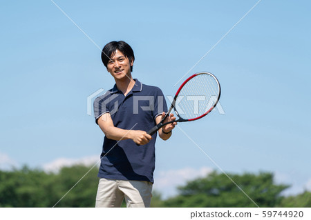 Tennis, blue sky, male 59744920
