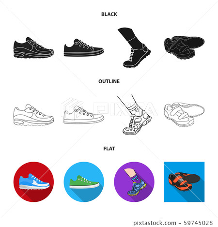 Isolated object of shoe and sport icon. Set of shoe and fitness stock symbol for web. 59745028