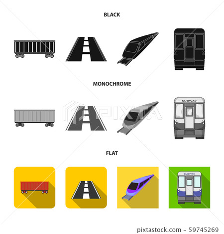 Vector illustration of railroad and train logo. Collection of railroad and way stock vector Vector illustration of railroad and train logo. Collection of railroad and way stock vector 59745269
