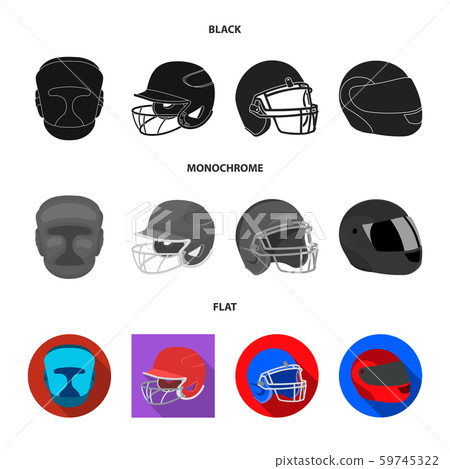 Vector illustration of helmet and sport logo. Set of helmet and moto vector icon for stock. Vector illustration of helmet and sport logo. Set of helmet and moto vector icon for stock. 59745322