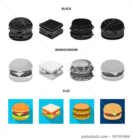 Vector illustration of sandwich and wrap logo. Collection of sandwich and lunch stock vector 59745464